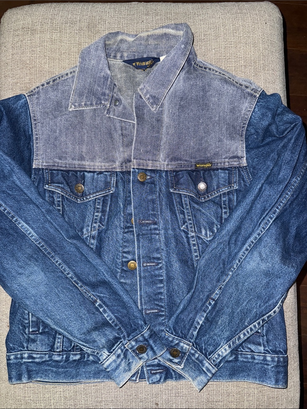 Wrangler Two-Tone Denim Jacket - Light and Dark Blue